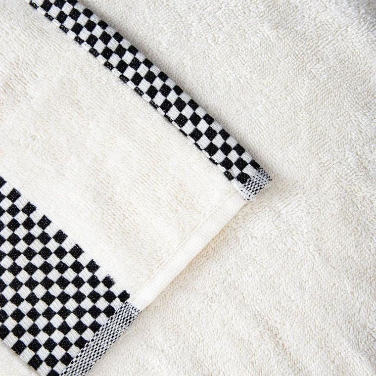 Homla, Tiva, ręcznik, z czarną kratką, 70-130 cm