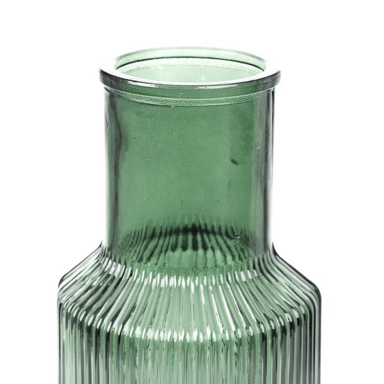 Homla, Tolle, wazon, szklany prążkowany zielony, 10-22 cm