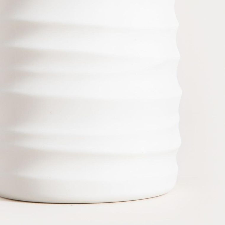 Homla, Torus, kubek łazienkowy, z tłoczeniem biały, 8,2-8,2-11 cm