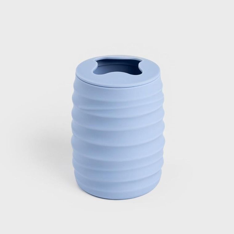 Homla, Torus, kubek łazienkowy, z tłoczeniem niebieski, 8,2-8,2-11 cm