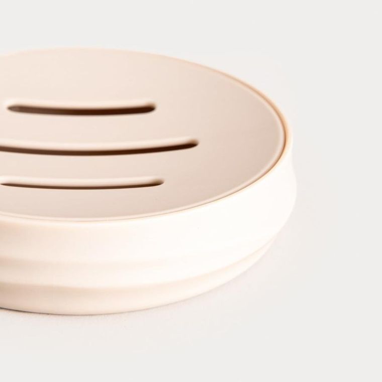 Homla, Torus, mydelniczka, z tłoczeniem beżowa, 11-11-2,5 cm