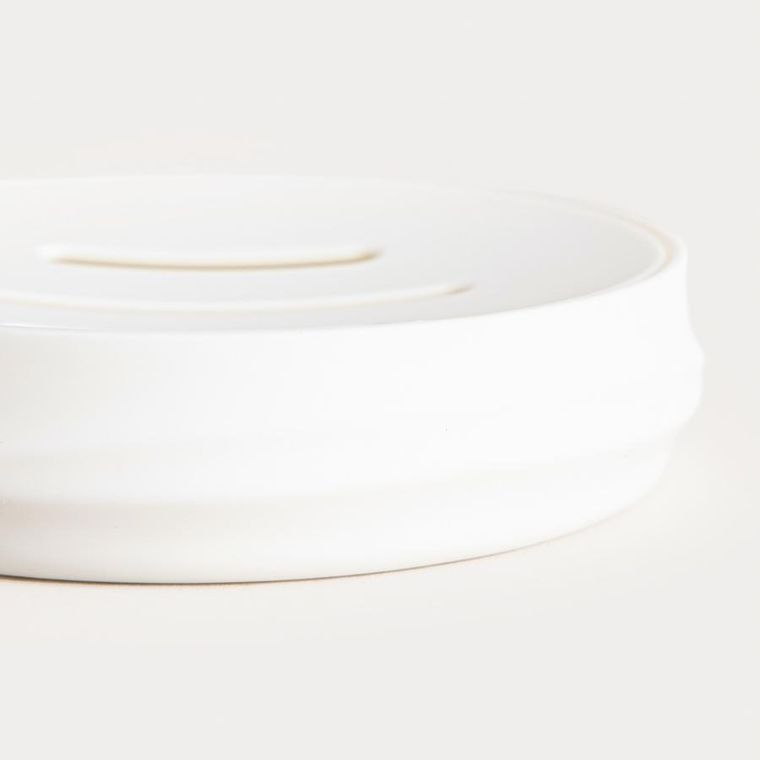 Homla, Torus, mydelniczka, z tłoczeniem biała, 11-11-2,5 cm