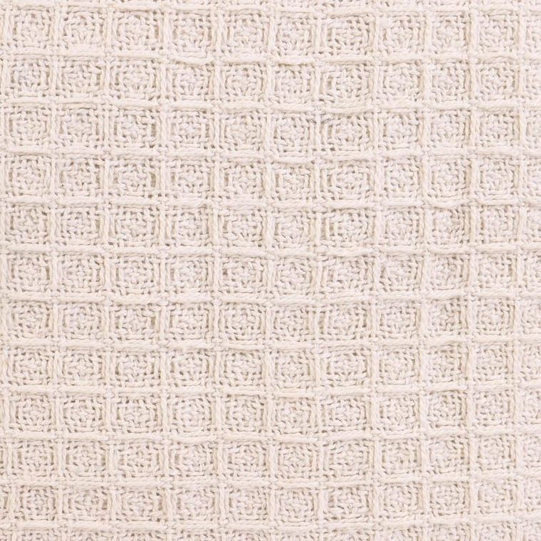 Homla, Vaffel, poszewka z frędzlami, ecru, 45-45 cm