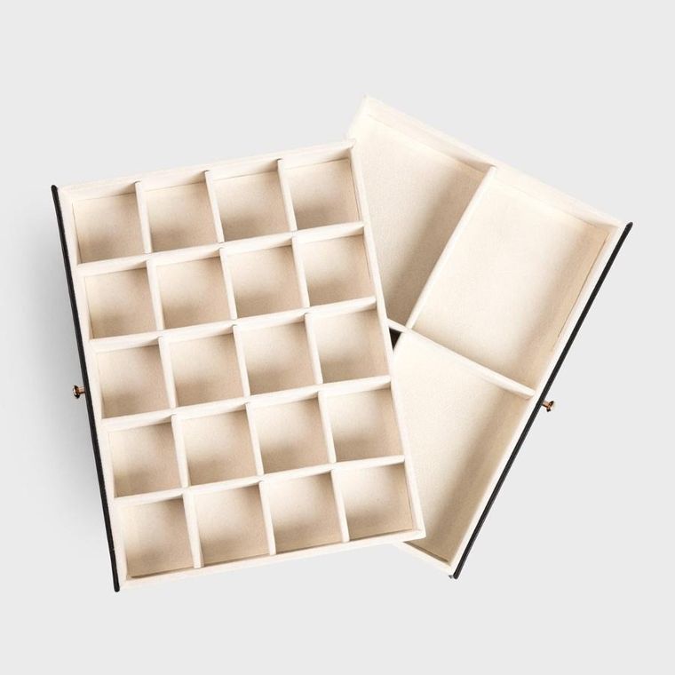 Homla, Virello, szkatułka na biżuterię, kuferek czarny, 23-17-13,5 cm