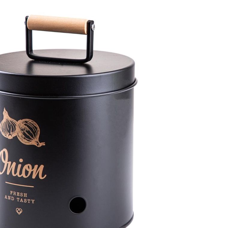 Homla, Yennis, pojemnik na cebulę czarny, 15-14 cm