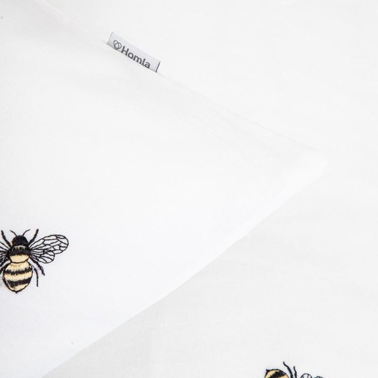 Homla, Zella, pościel, bawełniana z haftem w pszczoły, 200-220 cm