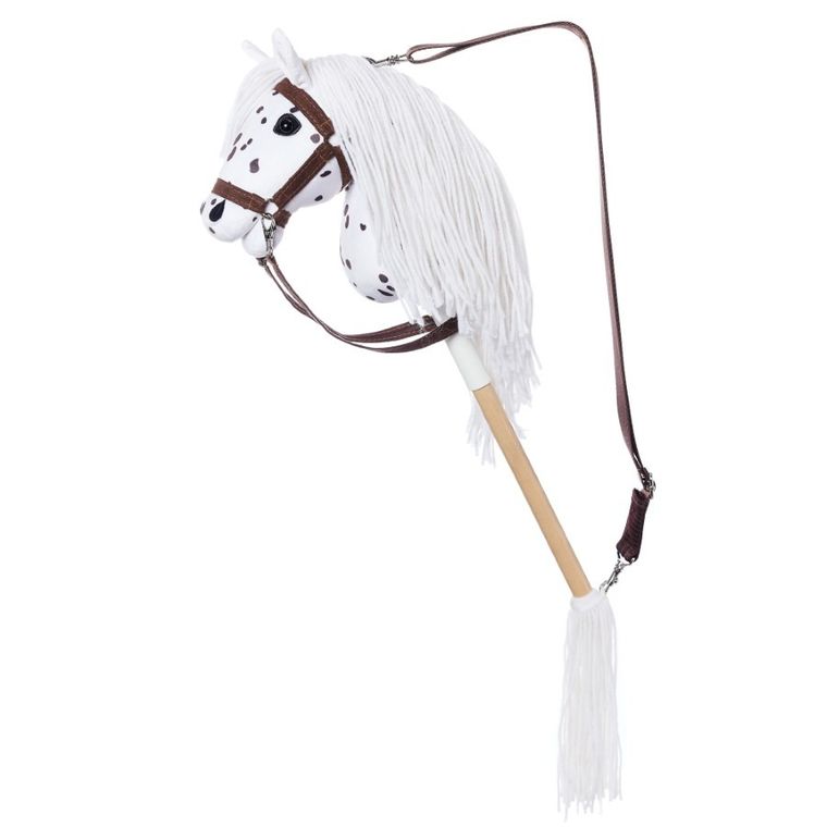 Hoppihorse, Hobby Horse, konik na kiju, A4, długowłosy, biały