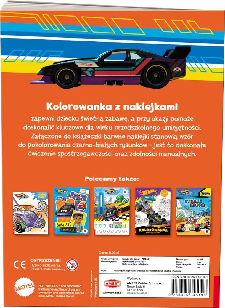 Hot Wheels. Kolorowanka z naklejkami