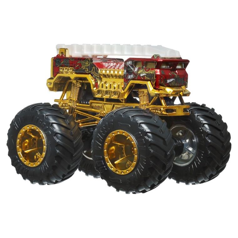 Hot Wheels Monster, Trucks, Bigfoot, 50. rocznica, 5 Alarm, pojazd, JDW00