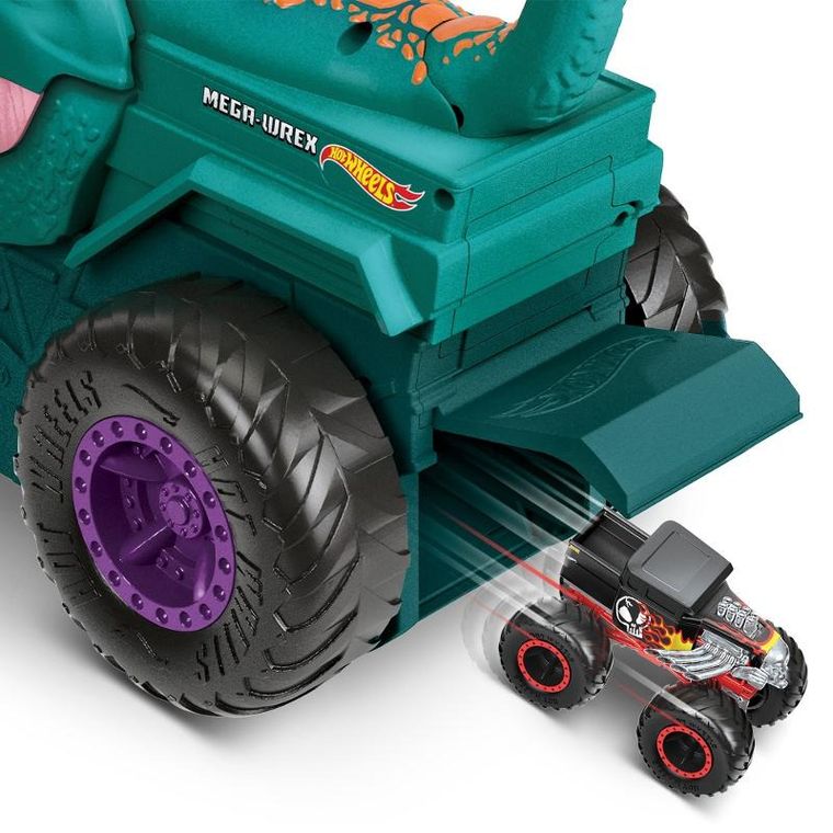 Hot Wheels, Monster Trucks, Mega Wrex - pożeracz aut, zestaw do zabawy