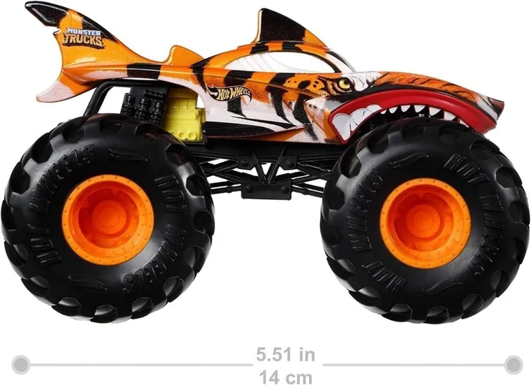 Hot Wheels, Monster Trucks Tiger Shark, pojazd zdalnie sterowany, skala 1:24