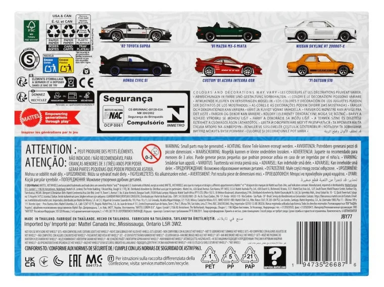 Hot Wheels, Streets of Japan, Samochodziki, zestaw aut