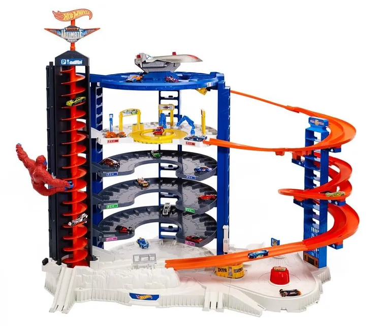 Hot Wheels, Super Mega Garaż, zestaw z pojazdami