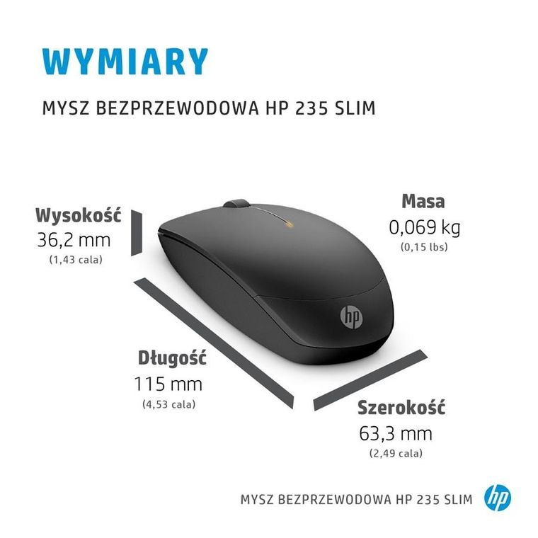 HP, 235 Slim, mysz bezprzewodowa, 4E407UT#AC3
