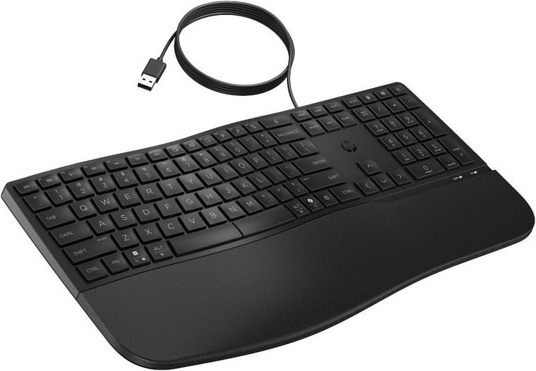 HP, 480 Comfort Wired, klawiatura przewodowa, czarna, 8T6M1AA