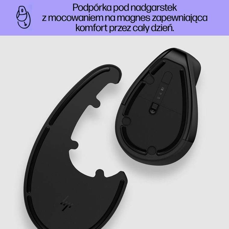 HP, 920 ergonomic vertical mouse, mysz bezprzewodowa, czarna