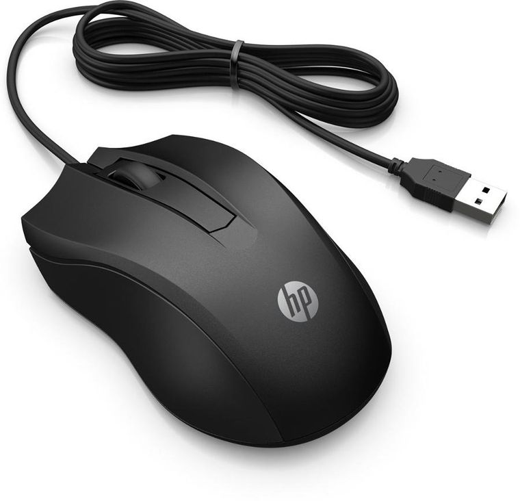 HP, Mysz Wired Mouse 100 Przewodowa, czarna 6vy96aa