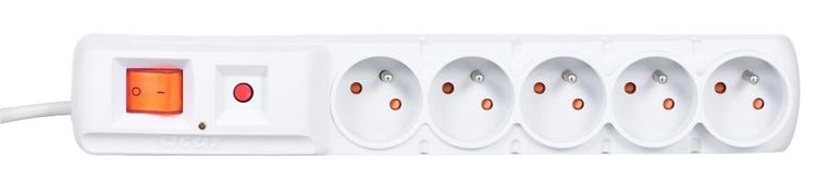 Hsk Data, listwa przeciwprzepięciowa, Alp-acarf5 5 X Ute, 10 A, 1.5m, biały