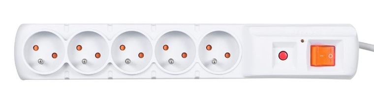 HSK Data, listwa zasilająca, 5xute, 3m, szary