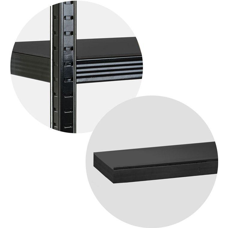 Humberg, regał metalowy magazynowy, czarny, 180-90-40 cm