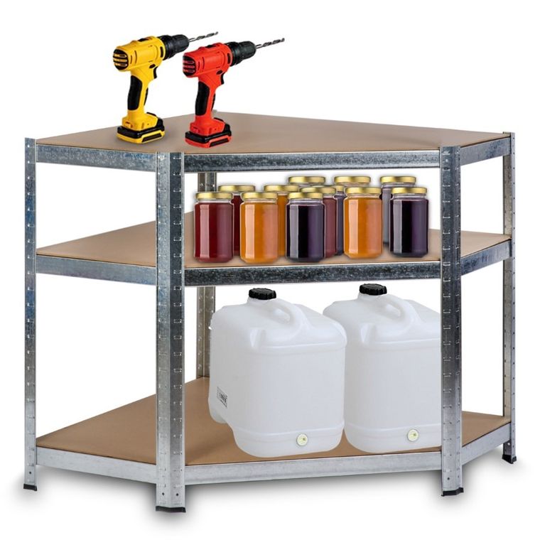 Humberg, regał metalowy, magazynowy, narożny 180-90-40 cm, 875 kg