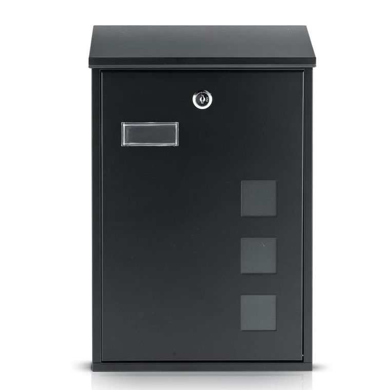 Humberg, skrzynka na listy, czarna, 39-25,5-12 cm, HM-864