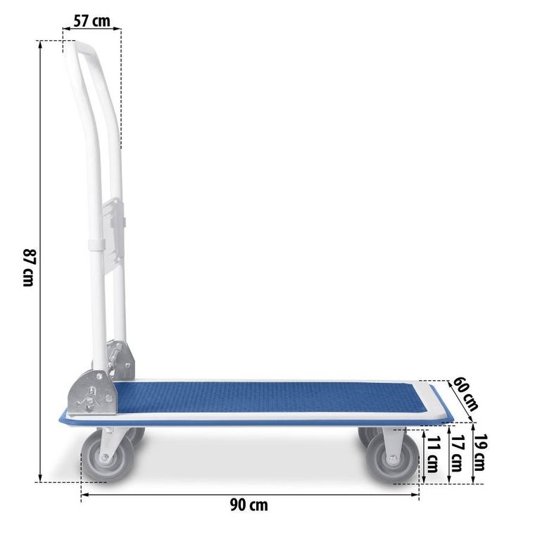 Humberg, wózek transportowy, ręczny, biało-niebieski