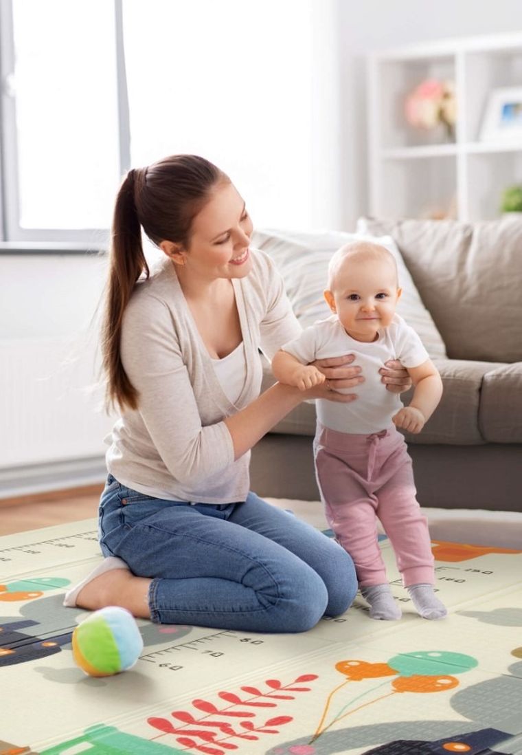 Humbi, dwustronna składana mata edukacyjna z pianki, 200-180-1 cm