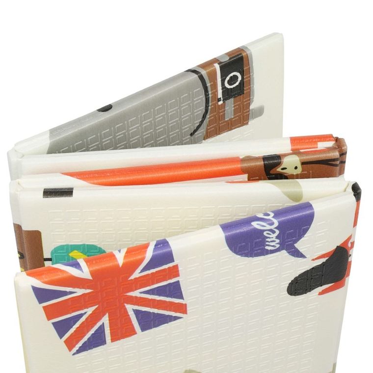 Humbi, dwustronna składana mata edukacyjna z pianki, Londyn, autobus, uliczki, miasto, 120-180-1 cm