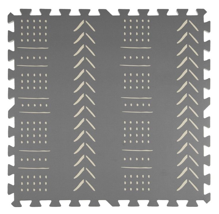 Humbi, mata piankowa, puzzle piankowe, szare we wzór, 62-62-1 cm, 3 szt.