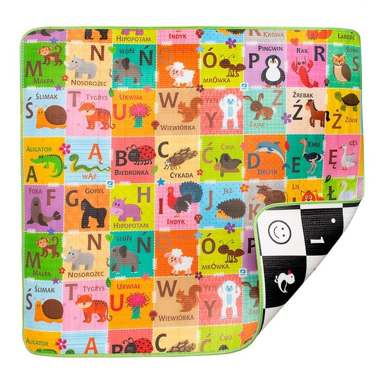 Humbi, Szachownica i Polski Alfabet, piankowa mata edukacyjna, dwustronna, 180-200-1 cm