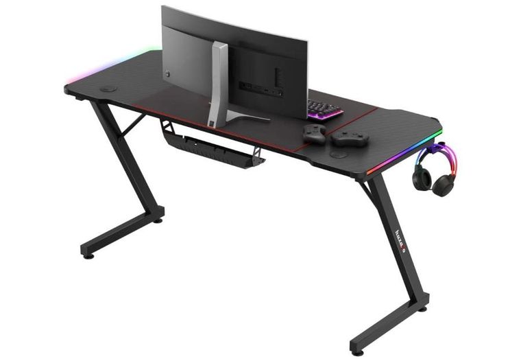 Huzaro, Hero 3.3, biurko gamingowe, RGB, czarne