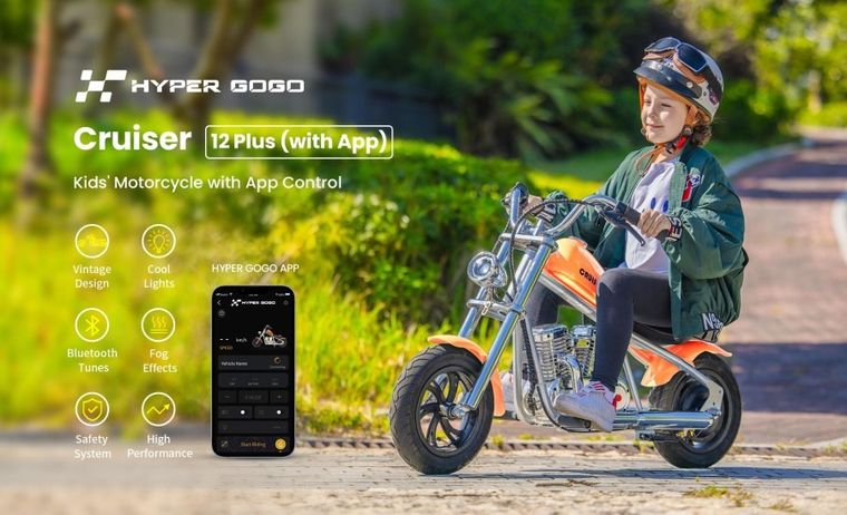 Hyper Gogo, Cruiser 12 Plus, motocykl elektryczny z aplikacją, niebieski