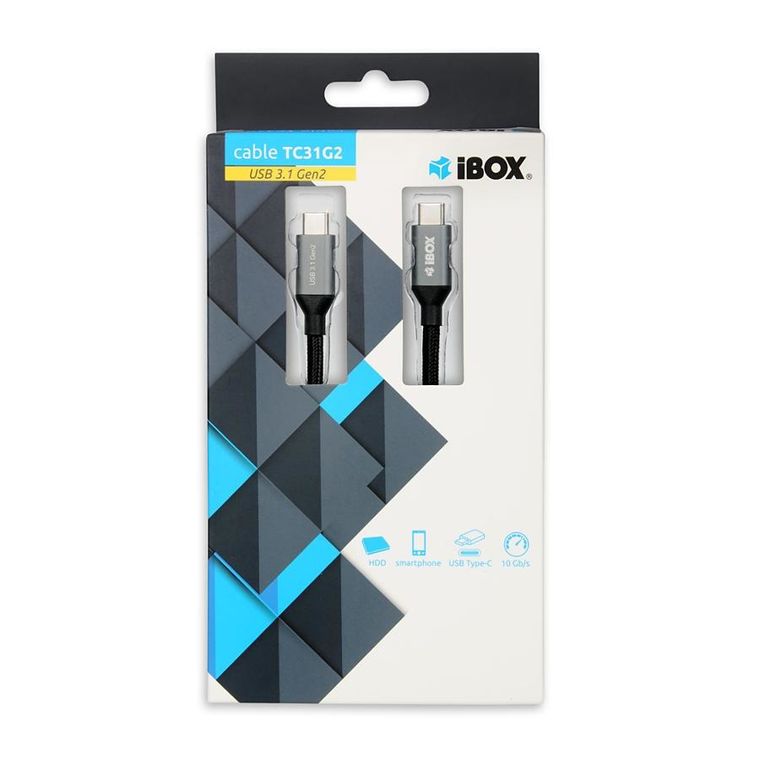 Ibox, kabel USB Typu C - USB Typu C, 1m, czarny