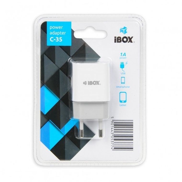 iBox, ładowarka sieciowa, C-35 1a White Iluc35w, USB, biały