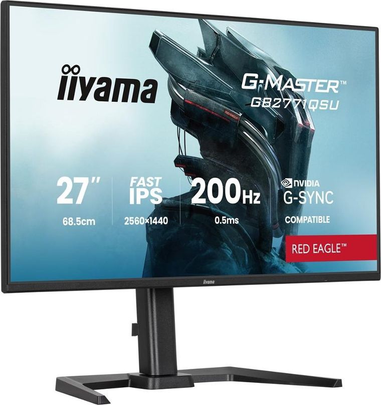 Iiyama, monitor, 27", GB2771QSU-B1, QHD, Fast IPS, 200Hz, 2xUSB 3.2, 2xUSB C, 0,5ms