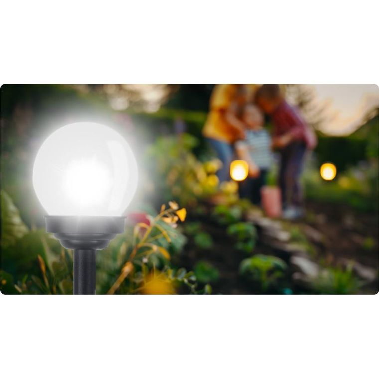 Ilumen, lampka solarna, biała, kula, 4 szt.