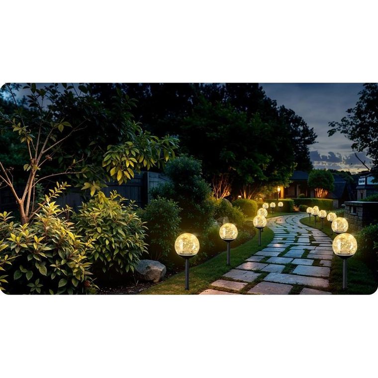 Ilumen, lampka solarna, przeźroczysta, kula, 4 szt.