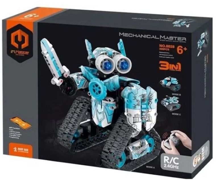 iM.Master, Robo-auto turkusowy, 3w1 zdalnie sterowany, klocki, 398 elementów