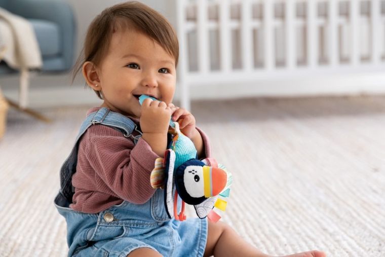 Infantino, pluszowy gryzak, pingwin