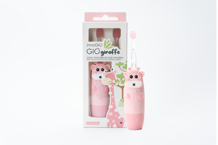 InnoGIO, GIOgiraffe, soniczna szczoteczka do zębów dla dzieci, różowa