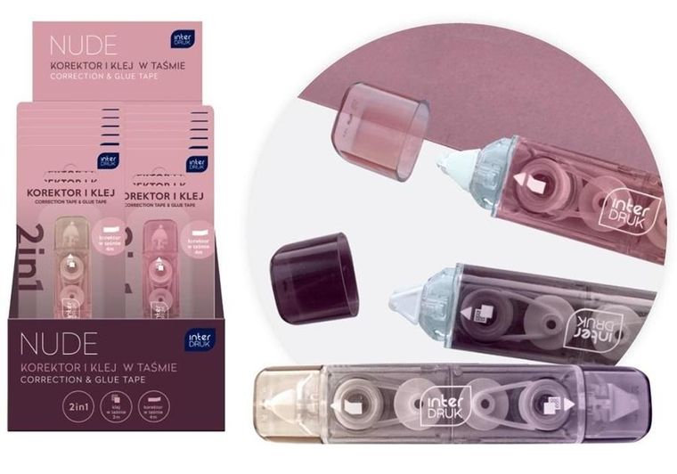 Interdruk, Nude, korektor i klej w taśmie, 2w1