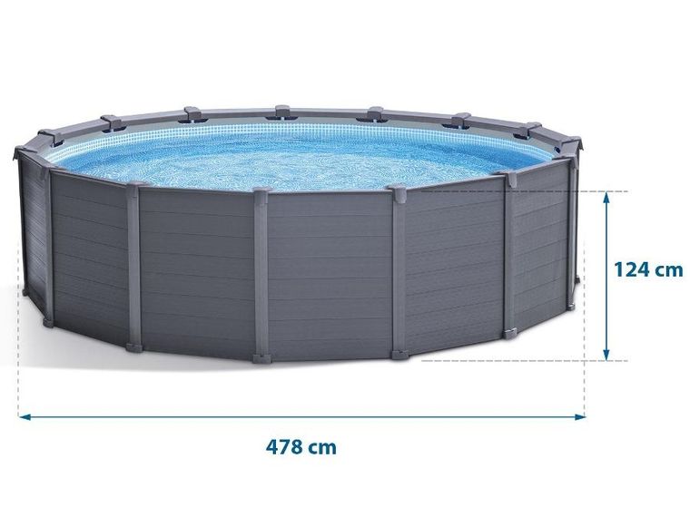 Intex, basen ogrodowy panelowy, 478-124 cm, zestaw 12w1