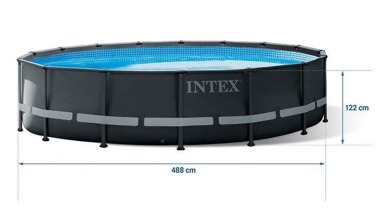 Intex, basen stelażowy z pompą filtrującą i akcesoriami, okrągły 132-732 cm, zestaw 10w1