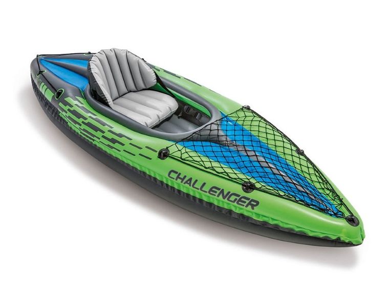 Intex, Challenger K1, kajak dmuchany, z wiosłami i pomką, 274-76-33 cm