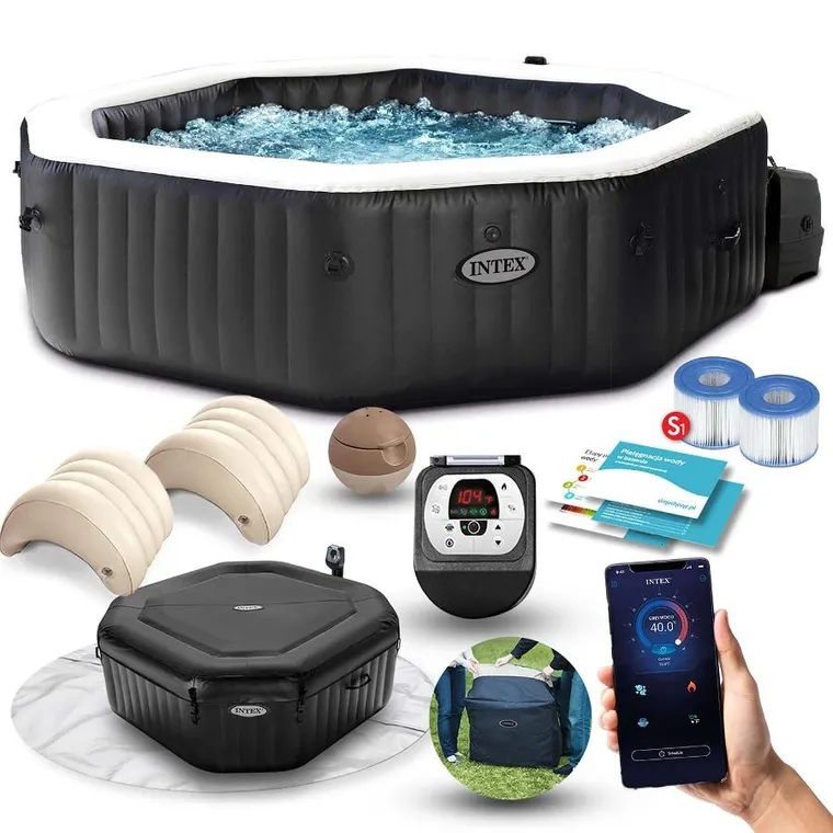 Intex, dmuchane SPA jacuzzi z hydromasażem, 6 os., 218-71 cm