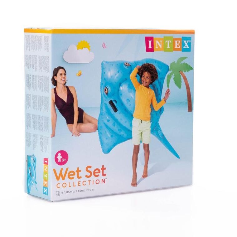 INTEX, dmuchany materac, płaszczka, 185-145 cm