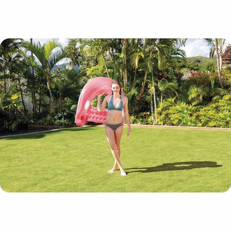 Intex, fotel do pływania z uchwytami, różowy, 147-99 cm