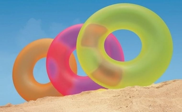 Intex, koło do pływania, neonowe kolory