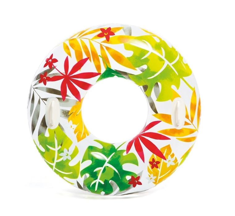 Intex, koło do pływania z uchwytami, przezroczyste